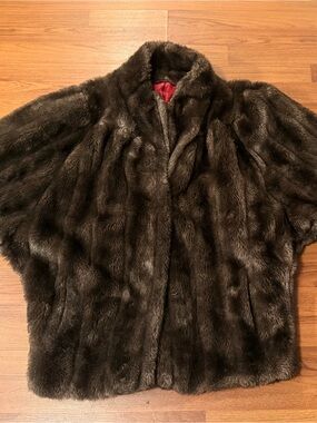 Olympia Unisex Faux Fur Coat Plus Size Shawl Style